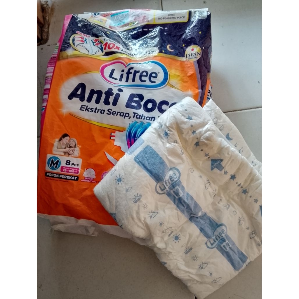 Popok dewasa lifree ecer/Pampers dewasa anti bocor perekat