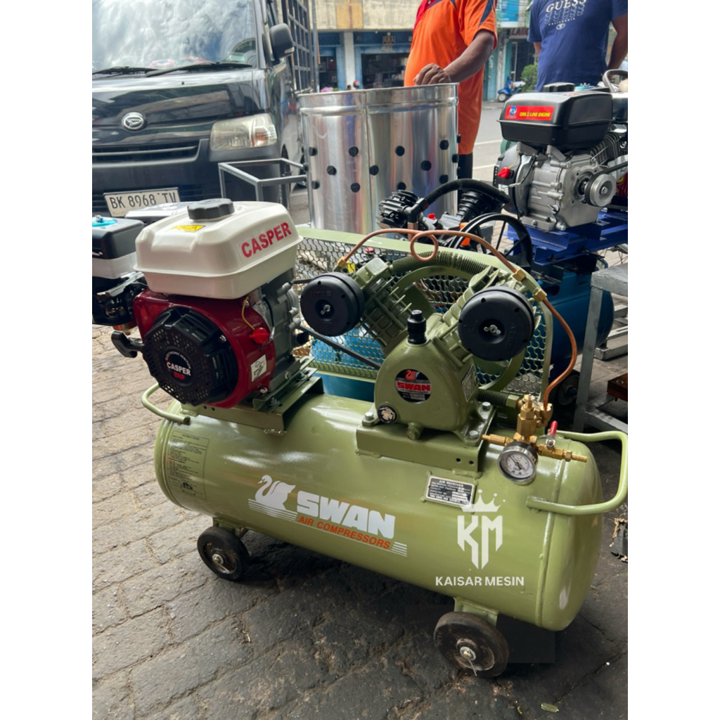 KOMPRESOR ANGIN SWAN 1/2HP + MESIN PENGGERAK 8HP