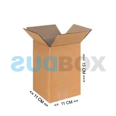 

Kardus karton box dus ukuran luar 13x13x15 cm bahan single wall