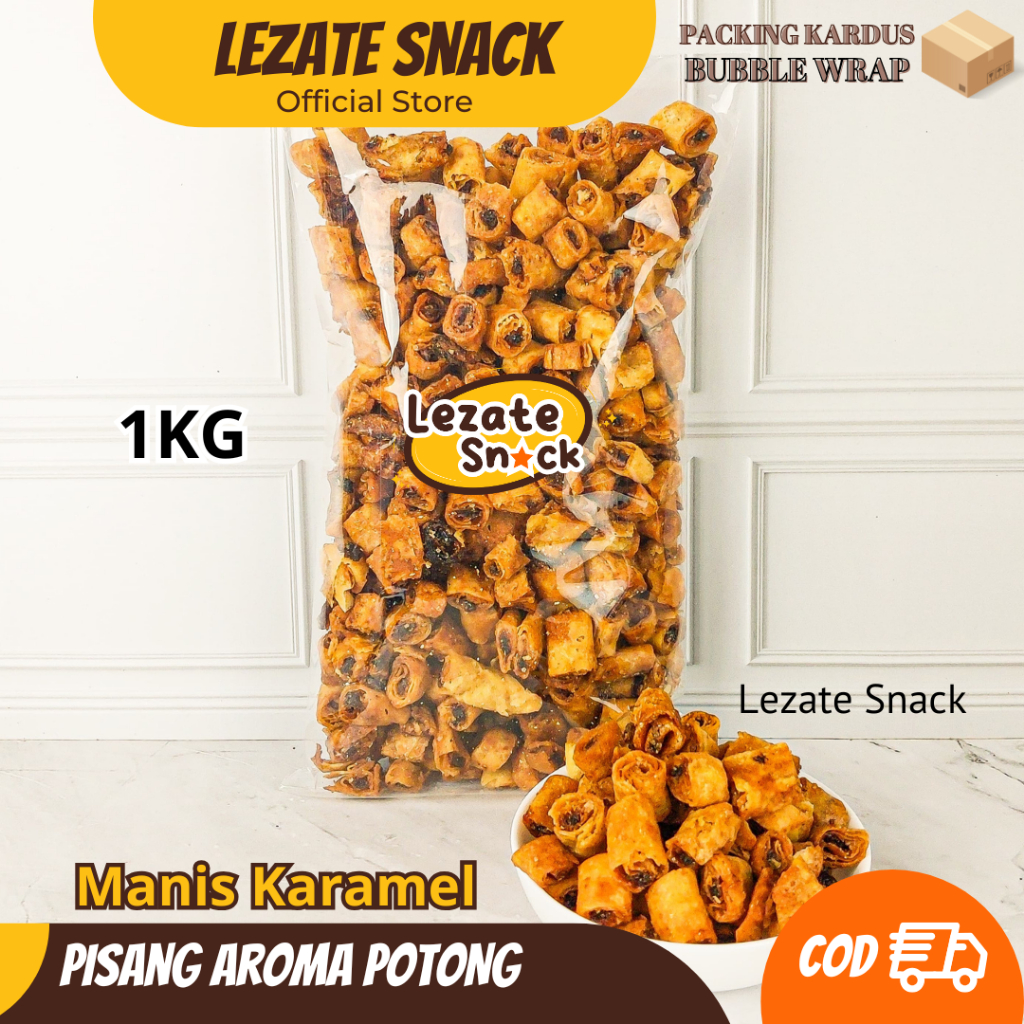 Pisang Aroma Potong Mahkota 1KG Kiloan Renyah Manis Karamel Murah / Pisang Aroma Mini Mahkota Temang