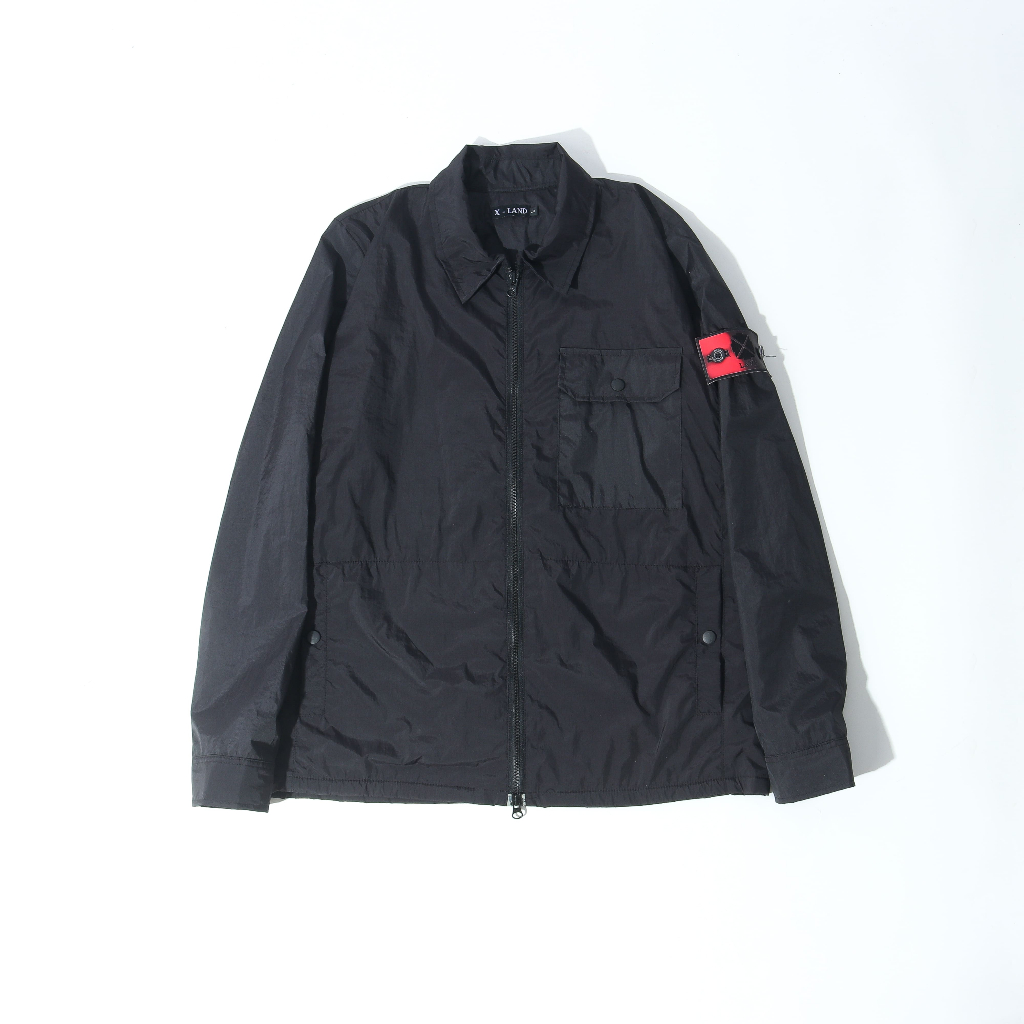 X-LAND - Overshirt Jacket Nylon Crinkle CALGARY MIRRA BLACK