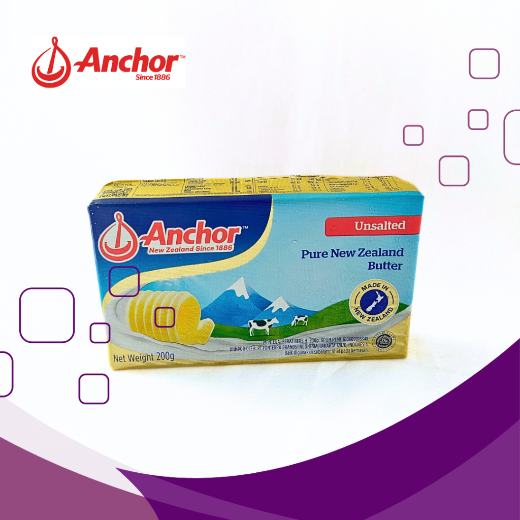

Anchor Butter/Mentega Unsalted 200 gram