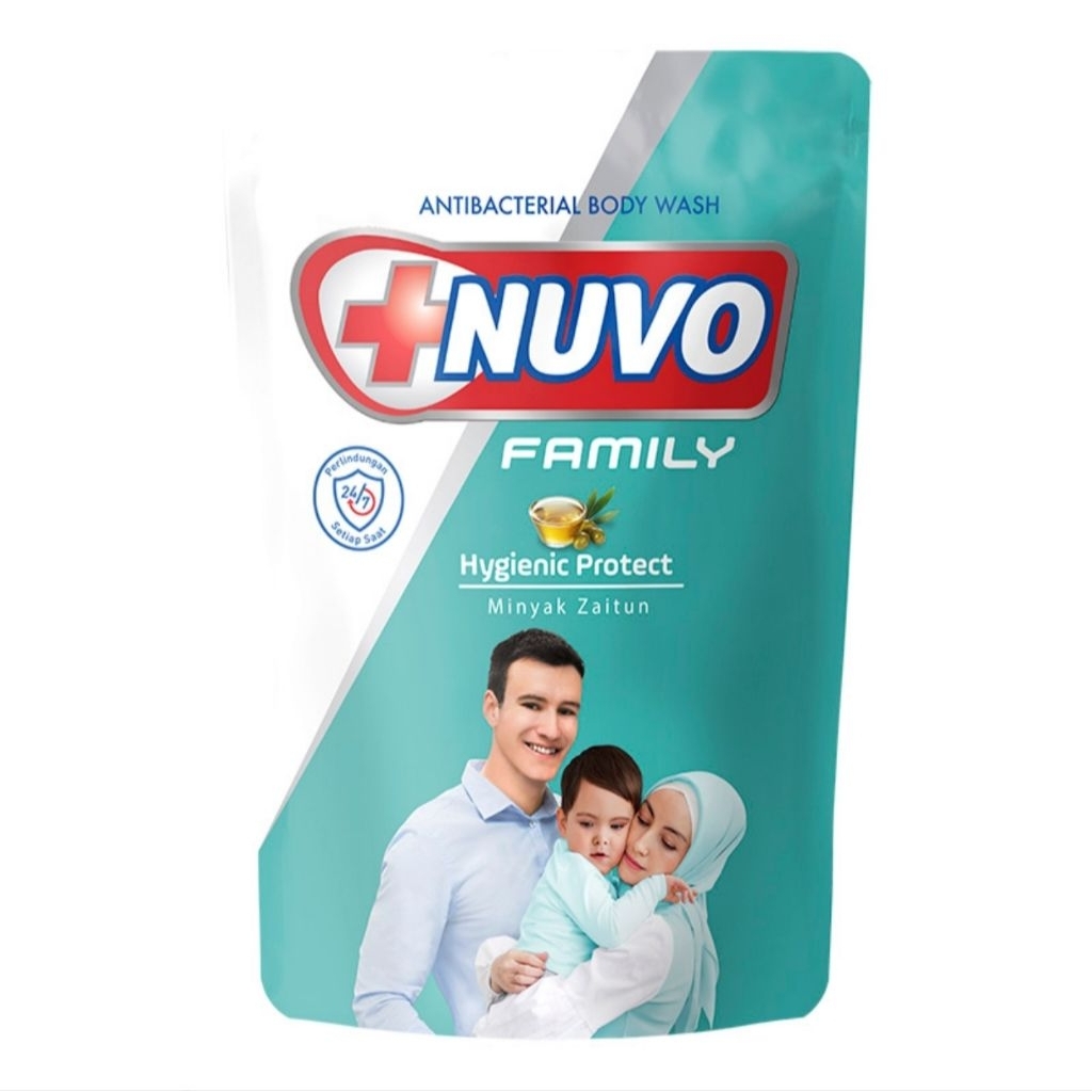 Sabun mandi cair nuvo anti bakteri minyak zaitun reffil 400 ml