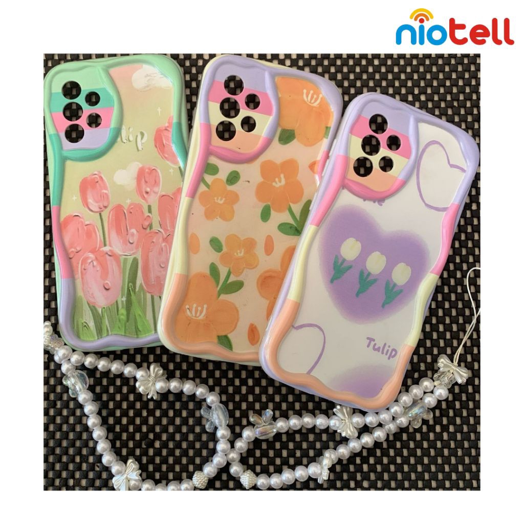 Softcase Samsung A52 4G/5G Motif Flowers (Case + Strap HP)