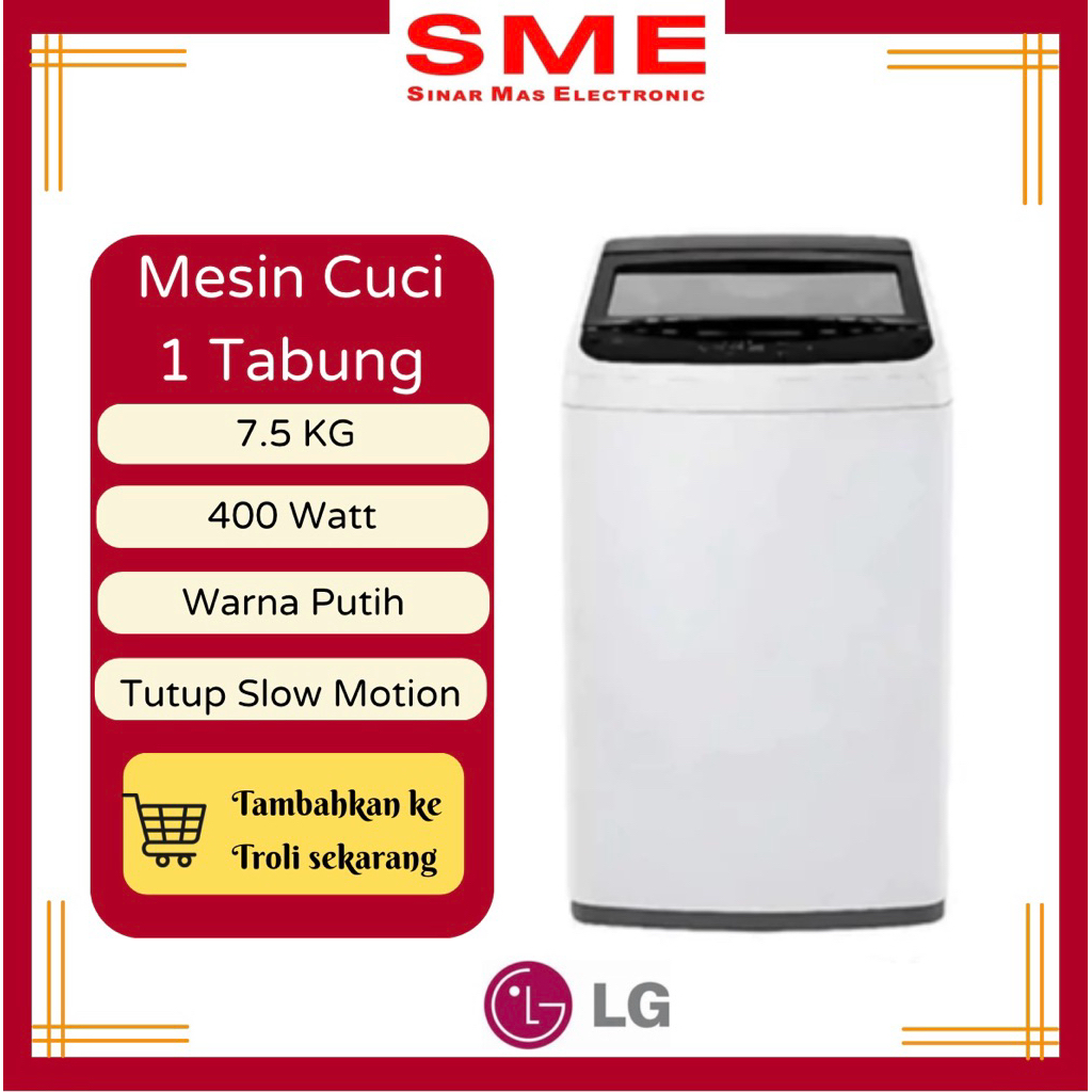 Mesin Cuci 1 Tabung LG 7.5 KG