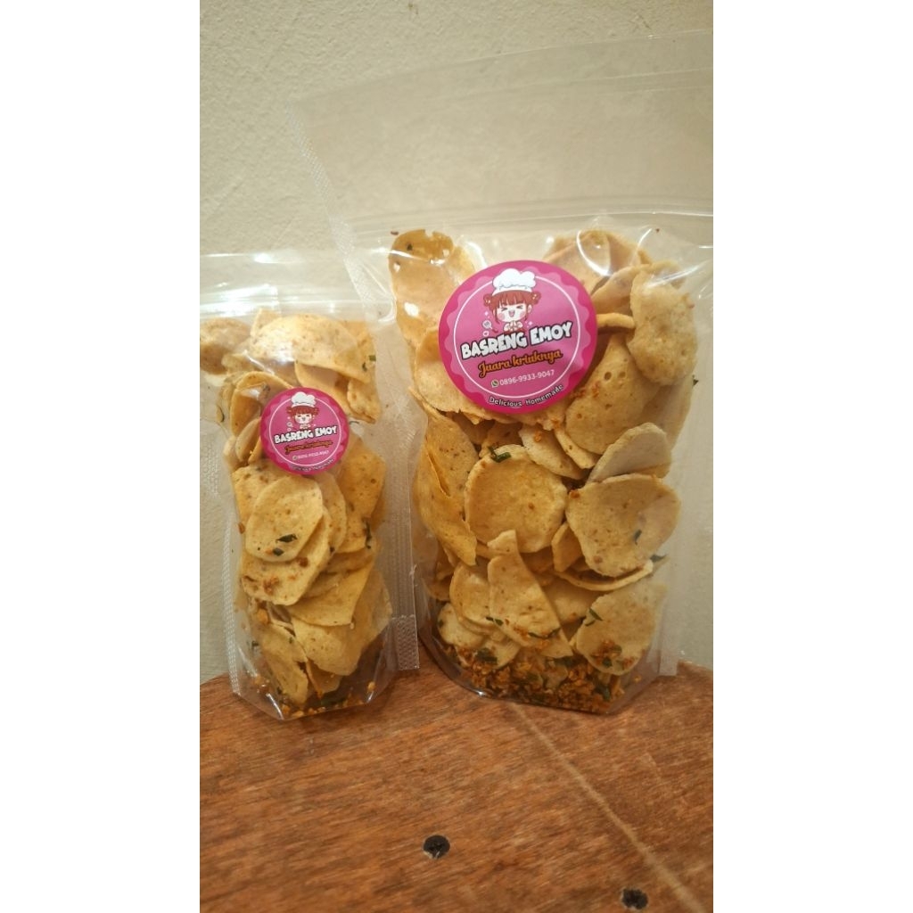

basreng emoy iris tipis PAKET DUO.75gr.200gr rasa ORIGINAL