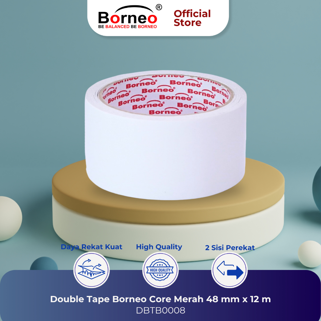

6 ROLL - Borneo Double Tape CM 48mm x 12m
