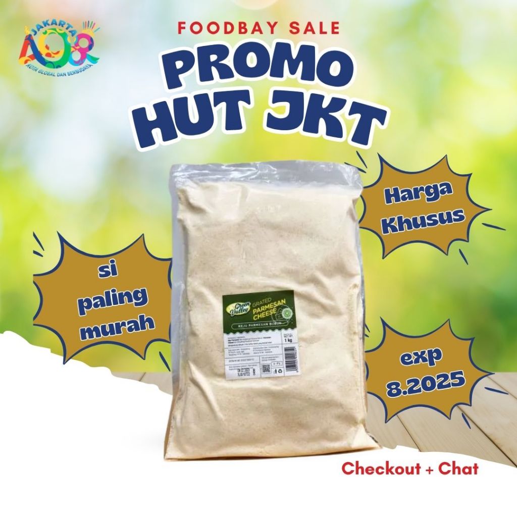 

GREEN VALLEY Grated Parmesan Cheese keju parmesan bubuk halal 1 Kg