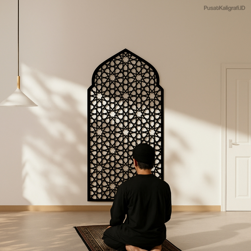 PUSAT KALIGRAFI - Dekorasi mushola rumah/petunjuk kiblat/arah kiblat/hiasan mushola rumah/MRB013