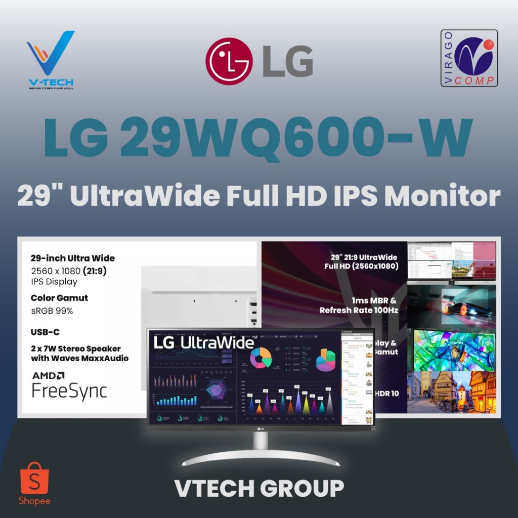 MONITOR LG UltraWide 29WQ600-W IPS FHD