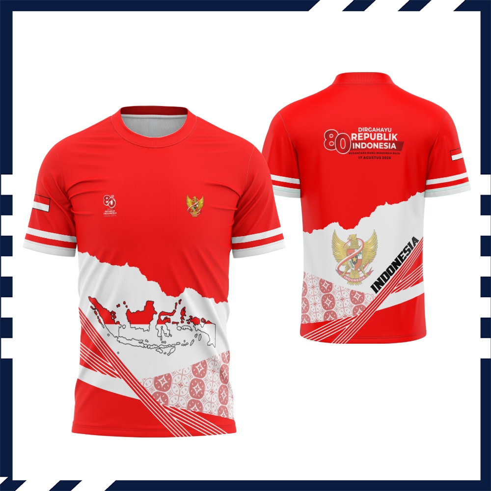 Baju Agustus | Kaos 17 Agustus | Baju Kaos Pria 17 Agustus 2025 Hut RI ke-80 | Jersey 17 Agustus