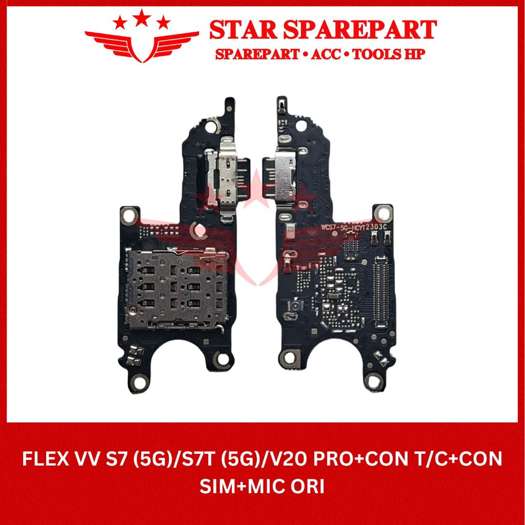 FLEXIBEL VIVO S7 5G / S7T 5G / V20 PRO + CONNECTOR CHARGER + CONNECTOR SIM + MIC ORI