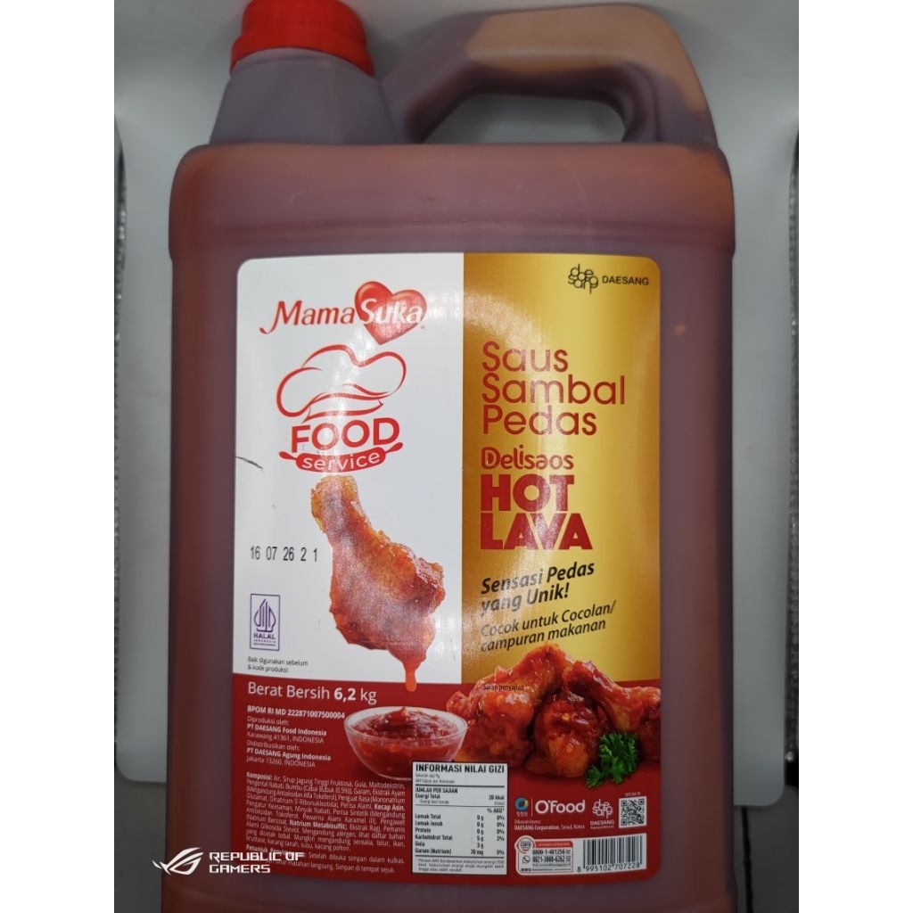 

Mamasuka Delihot Saus Lava 6.2kg