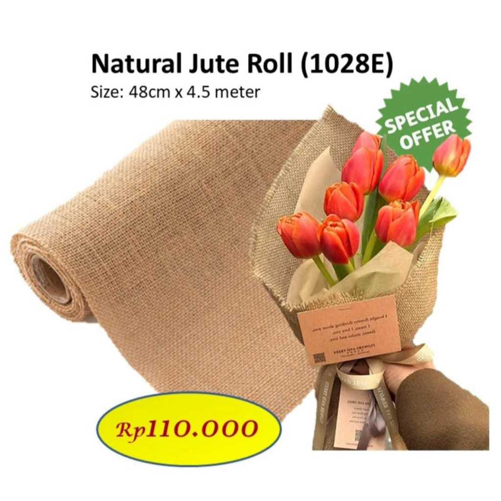 

Natural Jute Wrap roll lemas barang florist kain burlap roll goni barang florist 1028E
