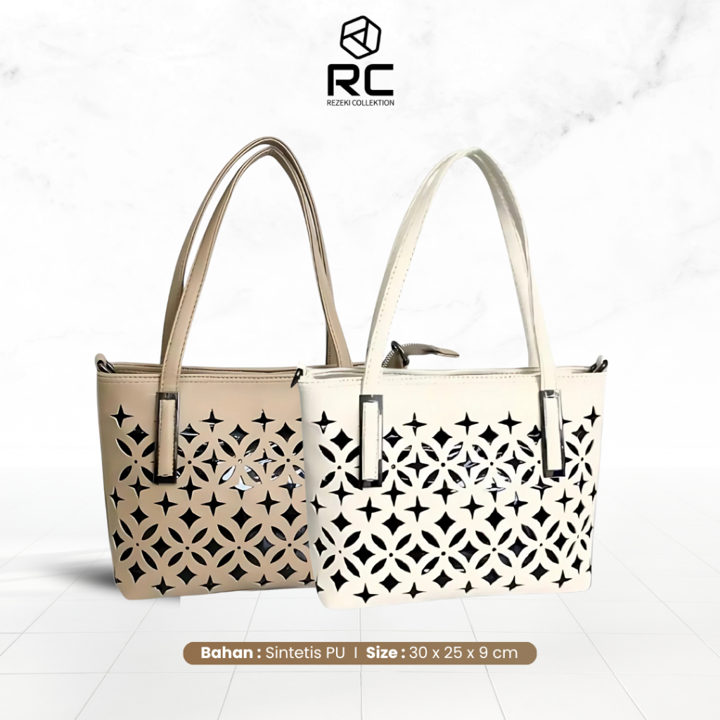 Totebag Wanita Tas Jinjing Tote Bag Rezeki Collektion Kulit Sintetis  Size 30x25x9 Cm Waterproff