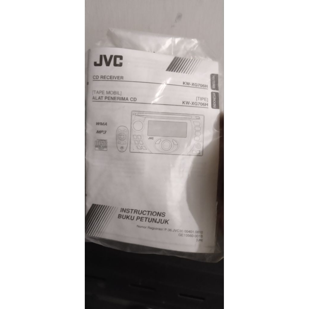 remote & manual book JVC kw-xg 706h baru segel