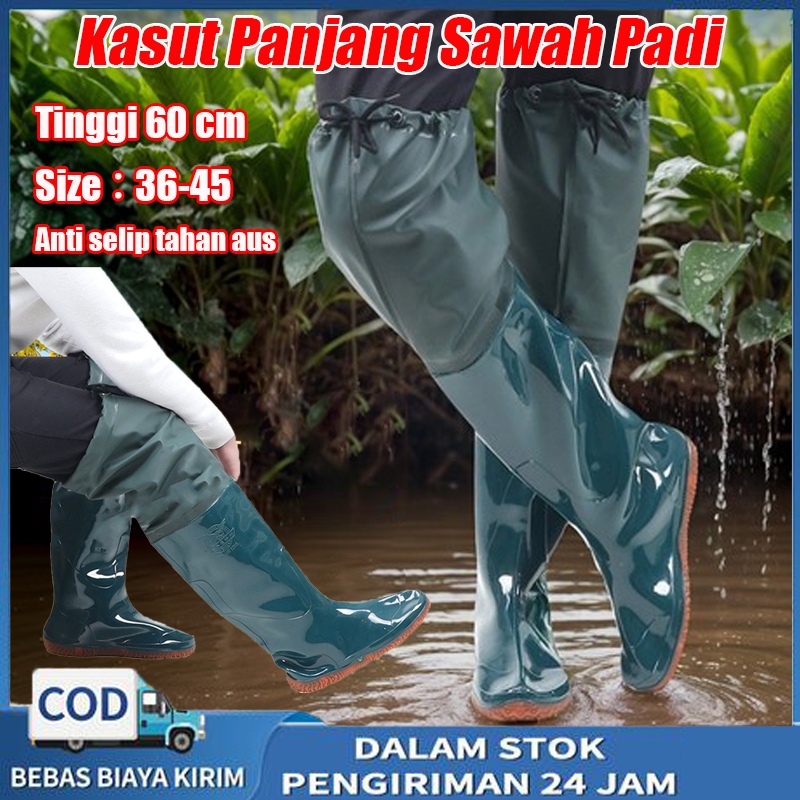 【COD】Sepatu Boot Sawah Panjang Pria Anti Air Impor Waterproof Sepatu Bot Tinggi SEPATU BOOT PETANI S