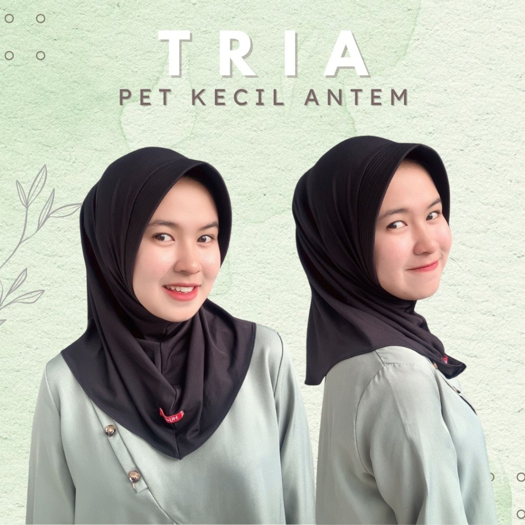 Hijabi- Hijab Sport Pet Kecil Anti Tembem Tria hijab Sport Pendek Jersey Hijab Instan Ukuran S Jilba