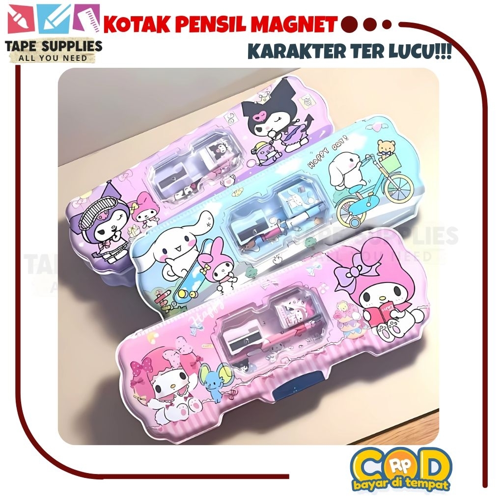 

TEMPAT PENSIL / KOTAK PENSIL MAGNET 2 SISI (Kuromi, Melody, Cinamorol)