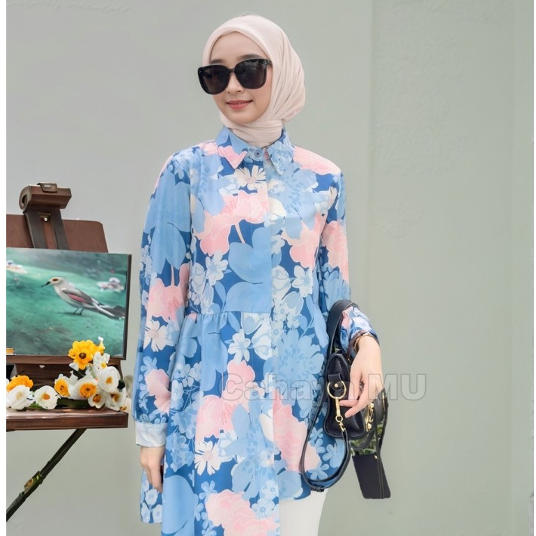 Blouse Wanita Terbaru Motif Bunga/Kemeja Wanita Rayon Premium