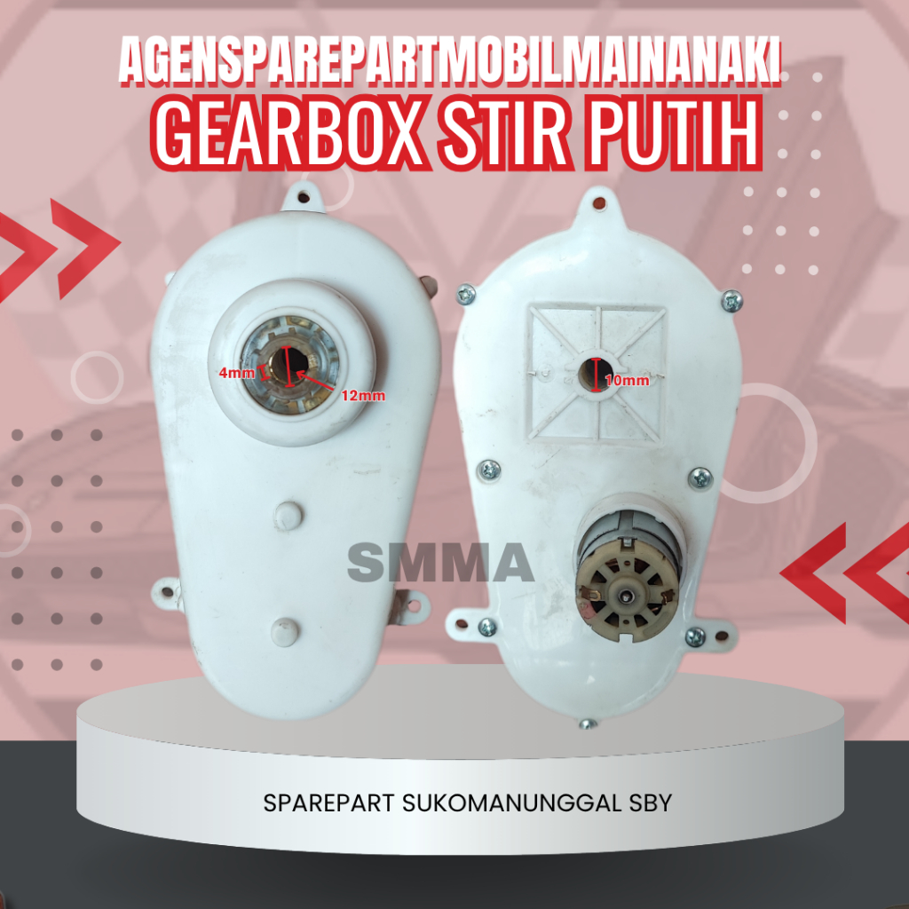 ⚡Ready⚡Gearbox Stir Power Steering 12V lubang as 12mm Moncong Putih Mobil Mainan Aki Anak Remot Cont