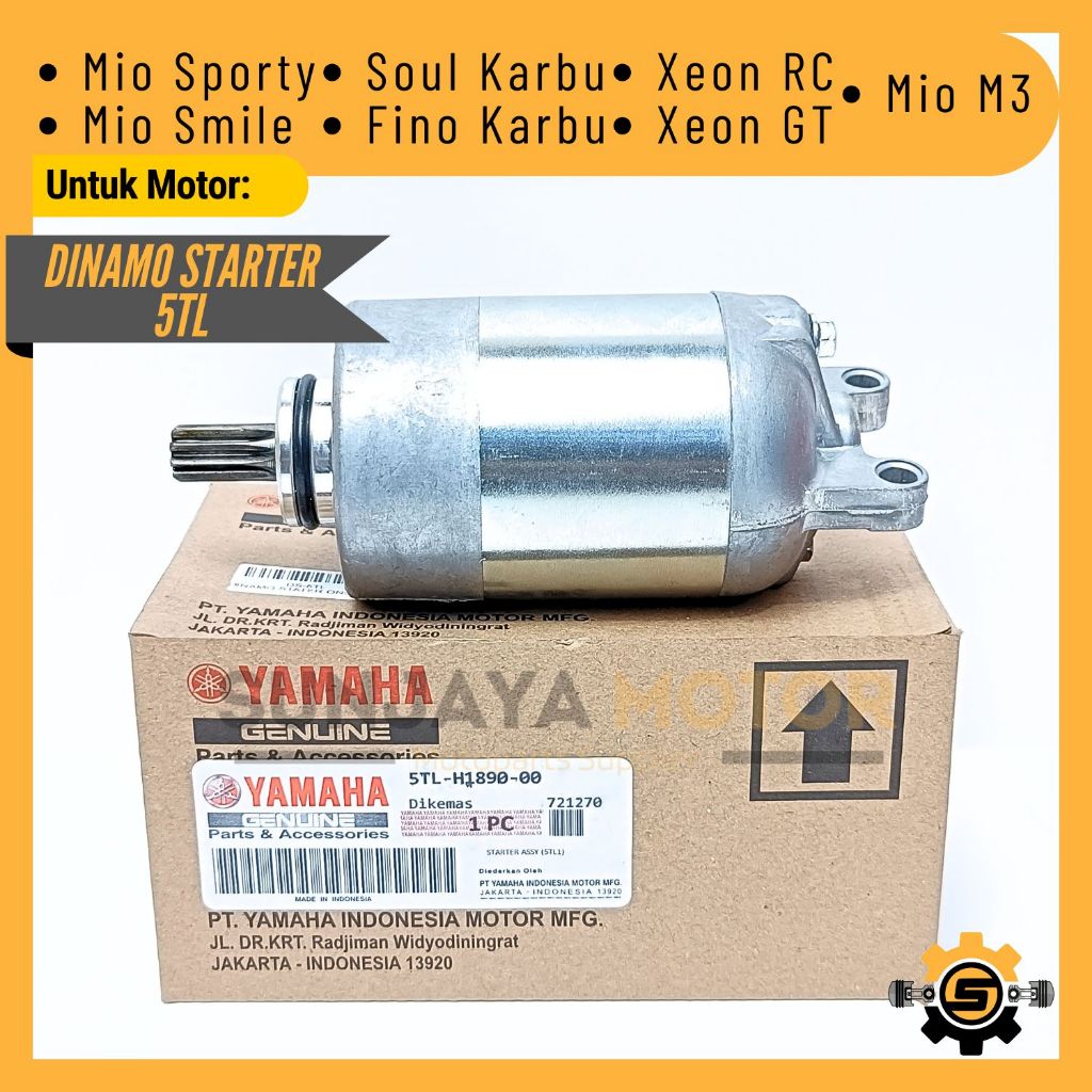 Motor Stater Kualitas Original Yamaha 5TL Dinamo Starter Mio Sporty Mio Smile Xeon GT Soul Karbu Fin