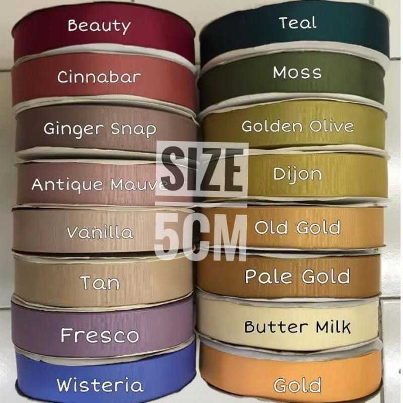 

PER ROLL (100YARD) - 5 CM/PITA GROSGRAIN PREMIUM/PITA POLOS KADO/PITA HAMPERS/ GGS 2 INCH