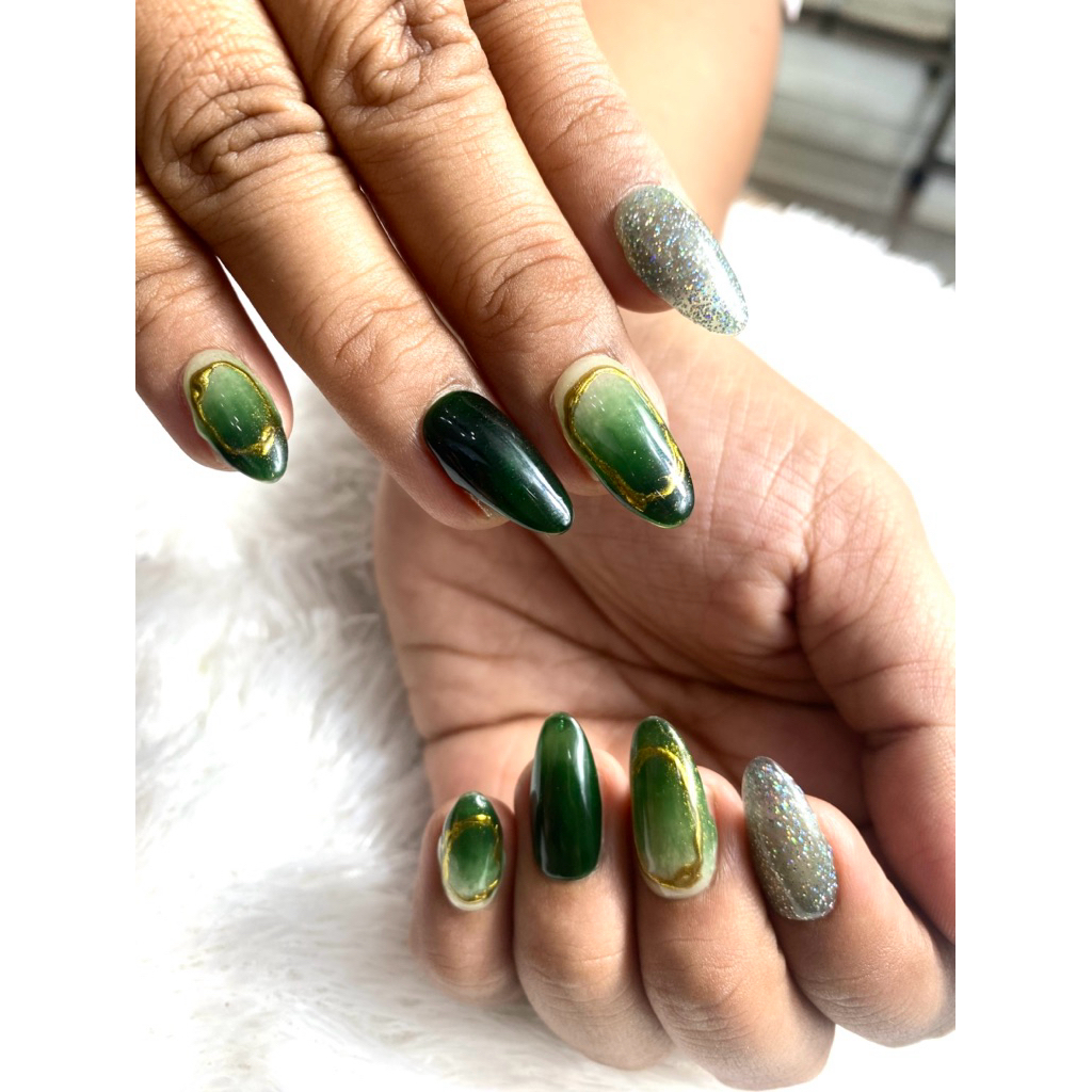 kuku palsu & nail art wisuda green 1.1