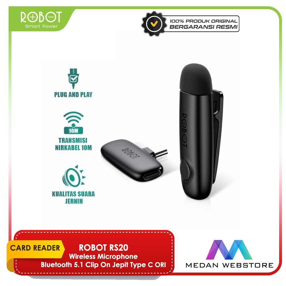 MICROPHONE BLUETOOTH ROBOT RS20 Connector Wireless Microphone