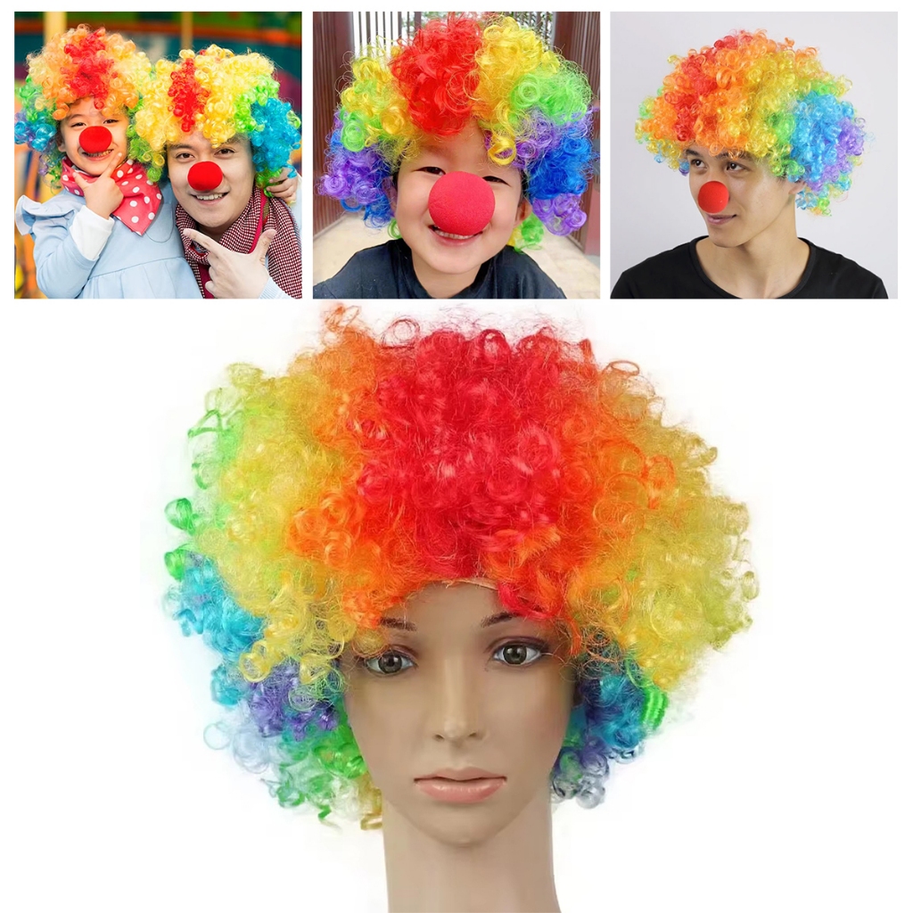 wig badut warna warni serta nyaman dipakai rambut palsu wig bando anak perempuan anak laki laki