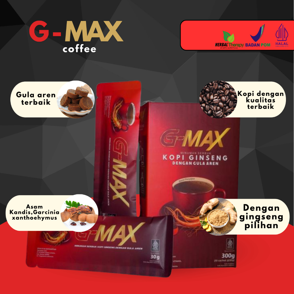

PROMO!! G-Max Kopi Ginseng Rasa Gula Aren - Kopi G-Max Original (Privasi Aman)