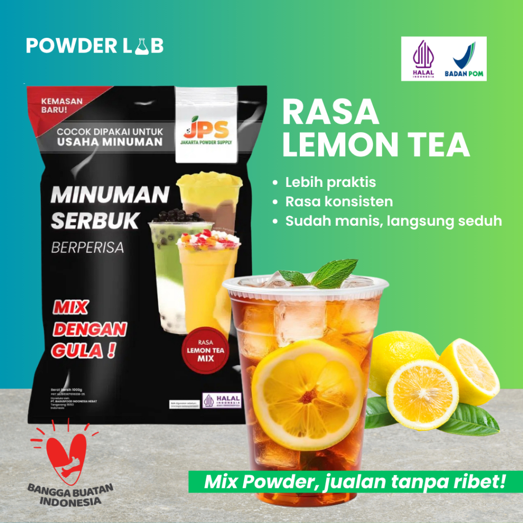 

Bubuk Minuman JPS Mix Rasa Lemon Tea 1 KG - Powder Drink Premium Mix