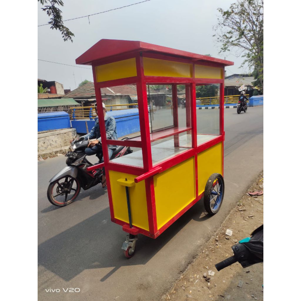 grobak Sate/grobak Bakso/ gerobak kayu jati Belanda