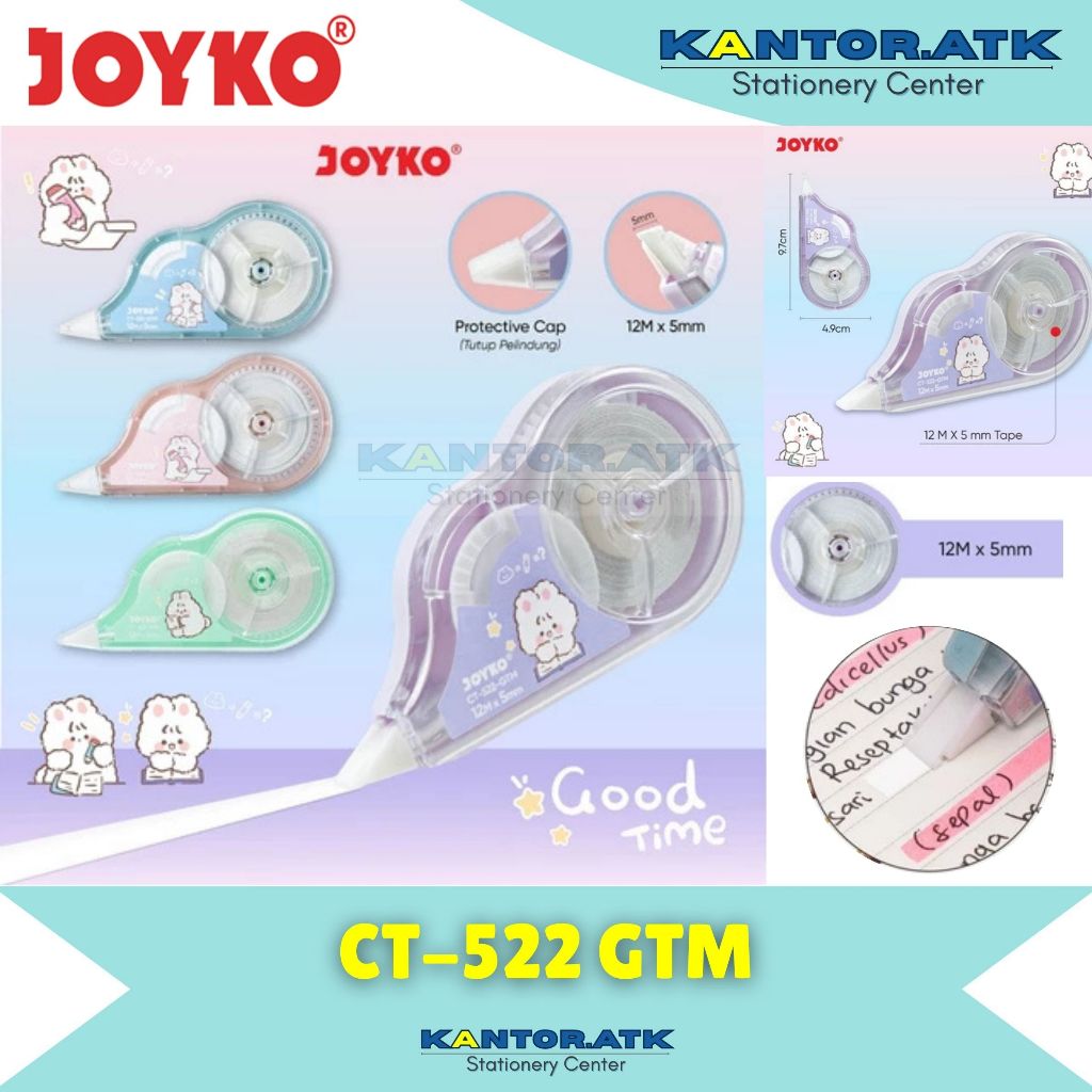 

(12Pc) Correction Tape CT-522 GTM Joyko / Tip Ex Roll CT522 GTM