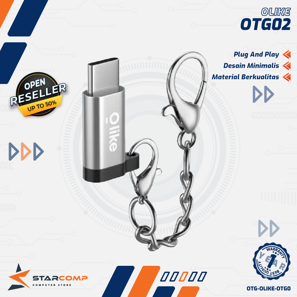 OLIKE Adapter OTG Tipe-C & Micro USB OTG01 OTG02 OTG03 Hitam Silver - Type-C ke Micro, Micro ke