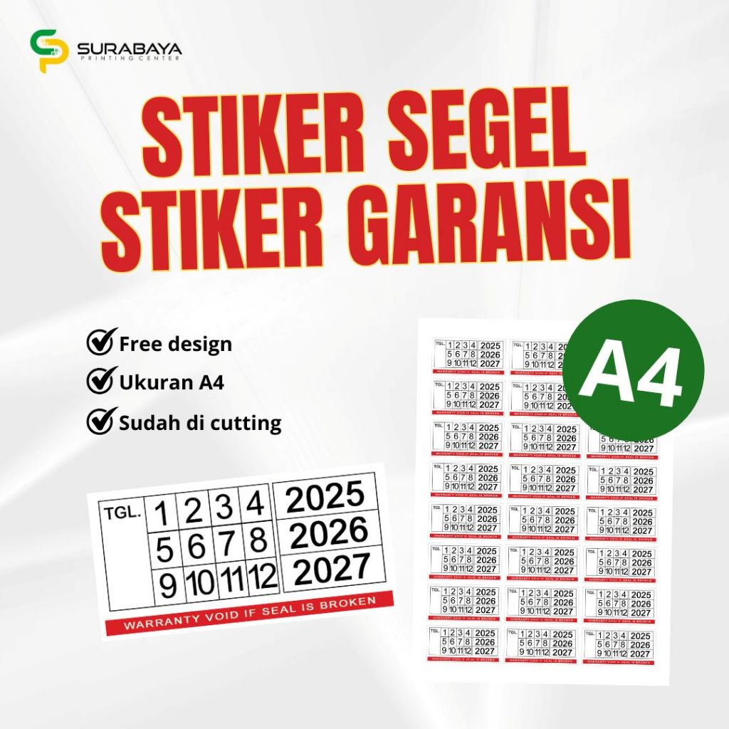 

Sticker Segel Sticker Garansi Ukuran A4 Pecah Telur sudah Cutting
