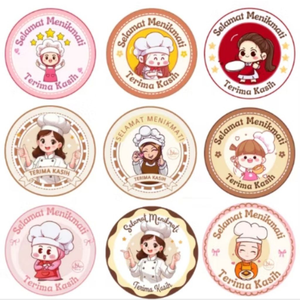 

Stiker Selamat Menikmati 1 Roll 500 Pcs Sticker Bulat Roll Makanan Kue Label 2.5 cm