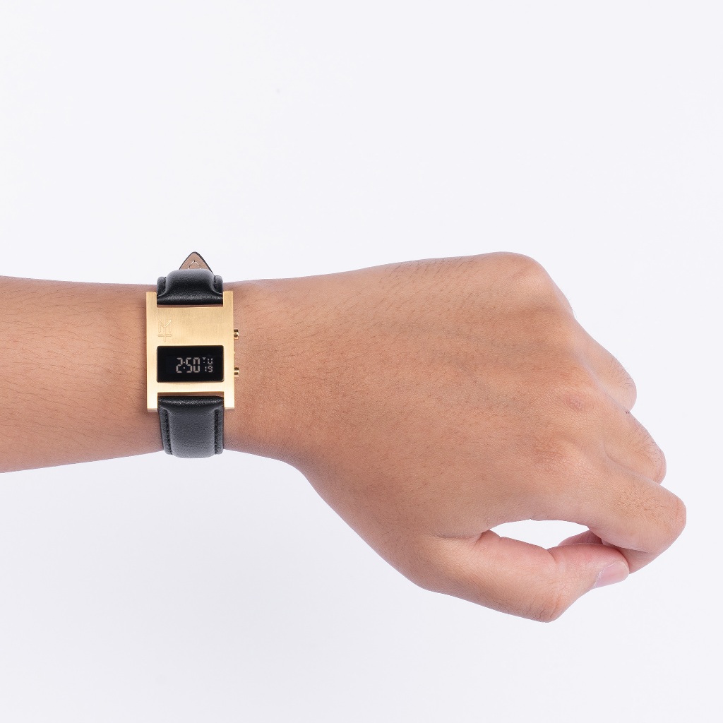 VESSEL13 GC MATERNAL DISASTER JAM TANGAN DIGITAL WATCH STAINLESS WITH LEATHER STRAP ORIGINAL