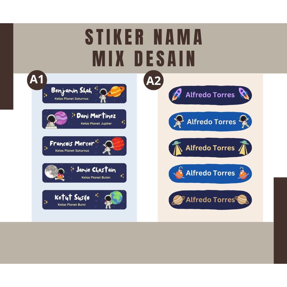 

Sticker Nama Label Sekolah Custom Ukuran Kecil ATK Pencil Bolpoin Crayon Botol