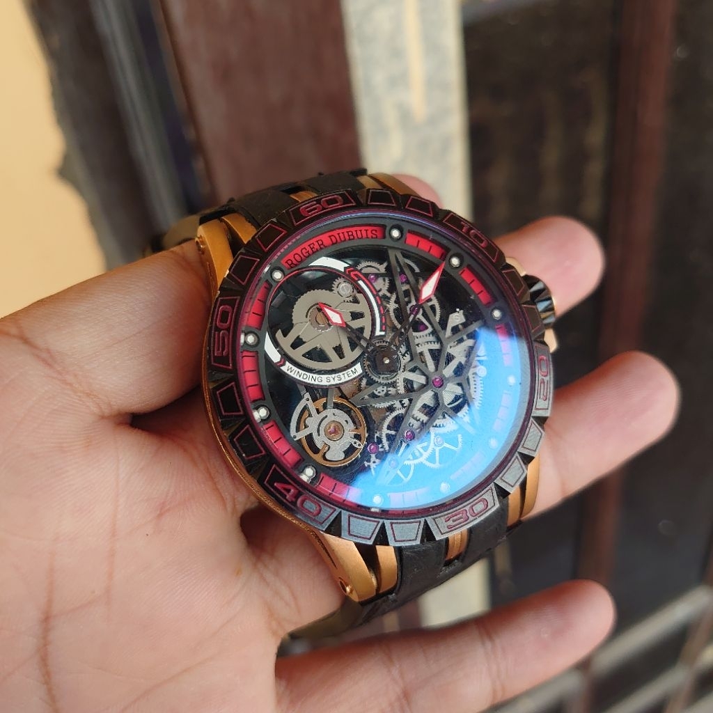 jam tangan automatic roger dubuis excalibur herloger genevois skeleton edition