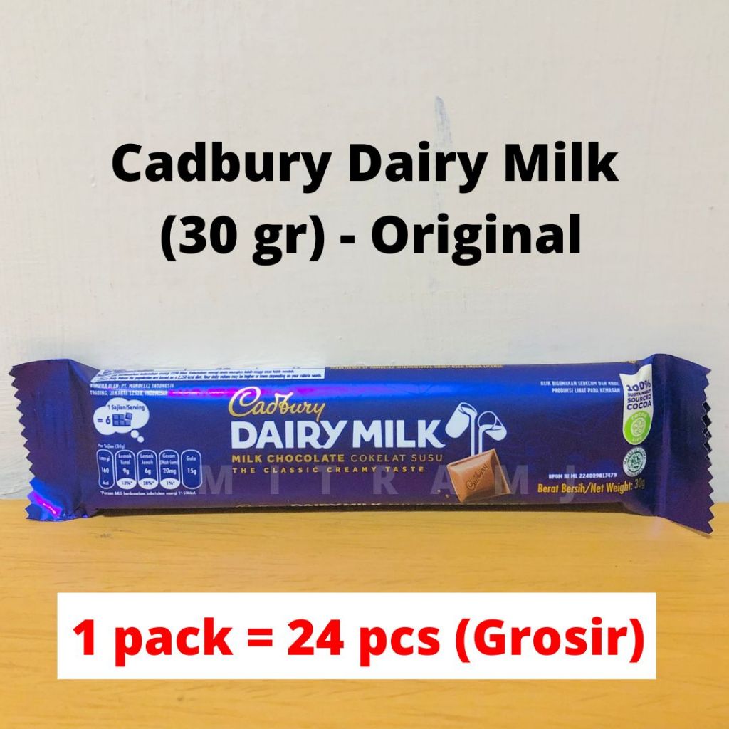 

Cadbury Dairy Milk (30 gr) Original | Cokelat Susu