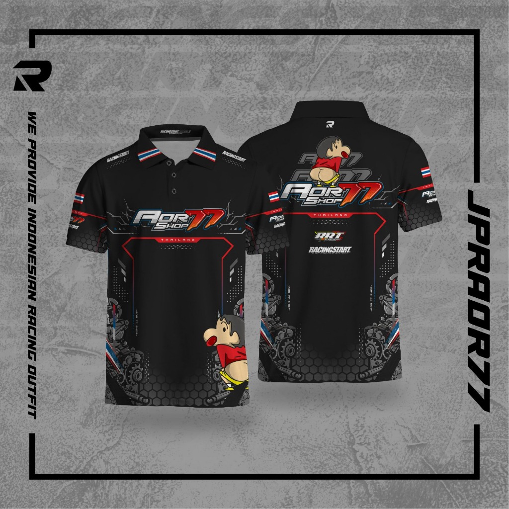 RACINGSTART Jersey Polo Kerah Pria Wanita Lengan Pendek Dry Fit Digital Printing Sublimasi JPR AOR 7
