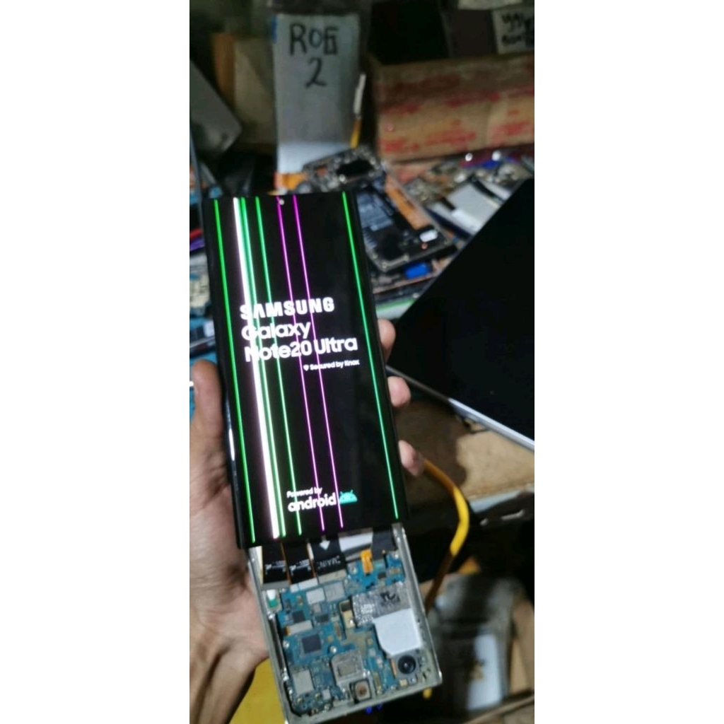 lcd Samsung note 20 ultra TANPA FRAME MINUS GARIS sentuh dan spen lancar copotan