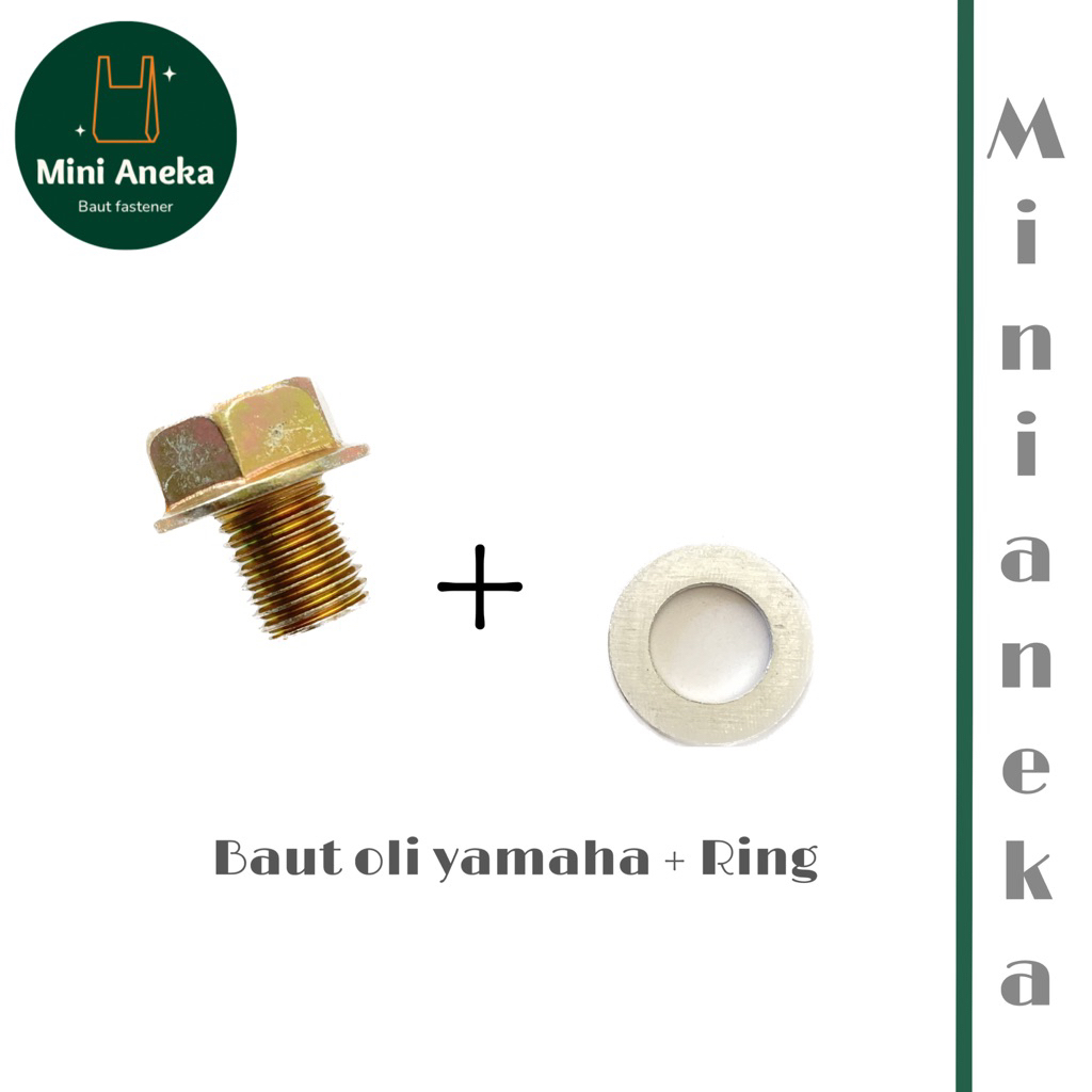 [isi 5 set] Baut Tap Oli Yamaha + Ring Aluminium | Baut Pembuangan Oli Motor Yamaha Mio NMAX Aerox V