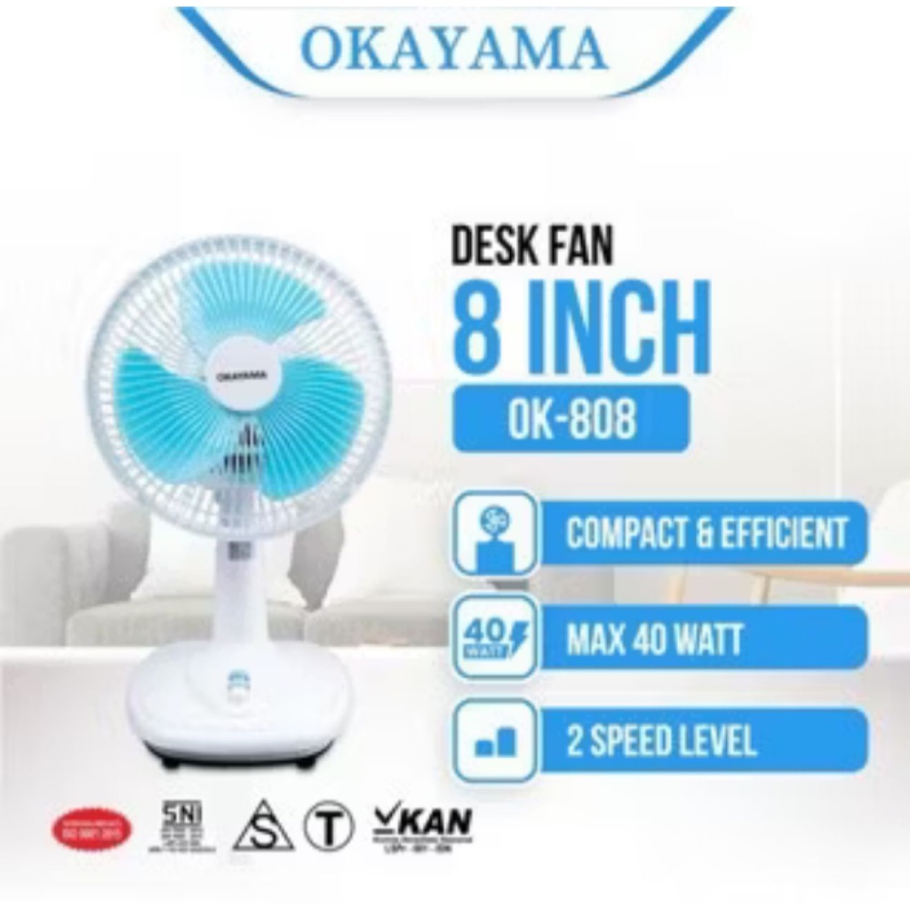Kipas Angin Meja Okayama 8 inch OK-808 / Desk Fan Okayama
