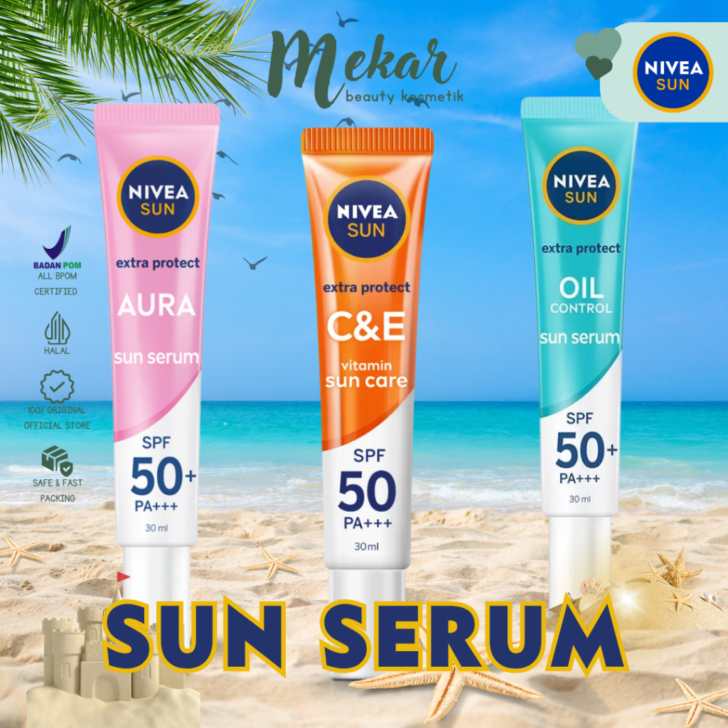 NIVEA Sunscreen Sun Face Protection Serum Spf 50+ Pa +++ 30ml |  Sunscreen Wajah