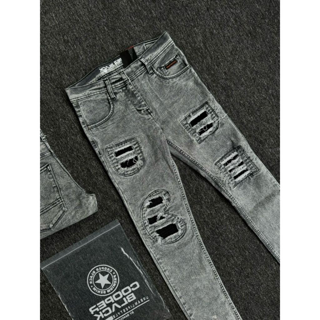 Celana Jeans Abusandwash RUCAS Pria TSD Denim - Celana Panjang Cowok Sobek Sobek - Celana Jeans Sobe