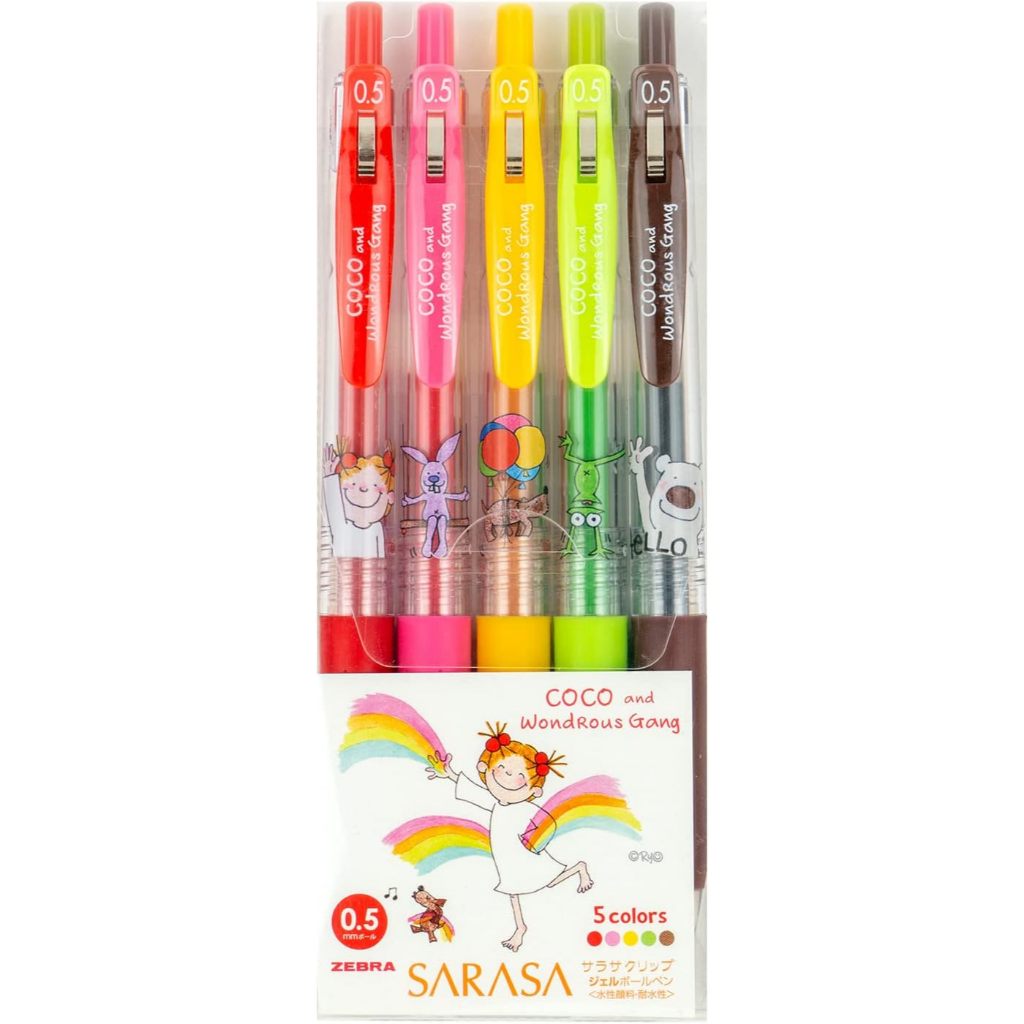 

Zebra Sarasa Coco and WondRous Gang Set of 5 Basic Color Gel Ink Pen 0.5mm Limited Edition
