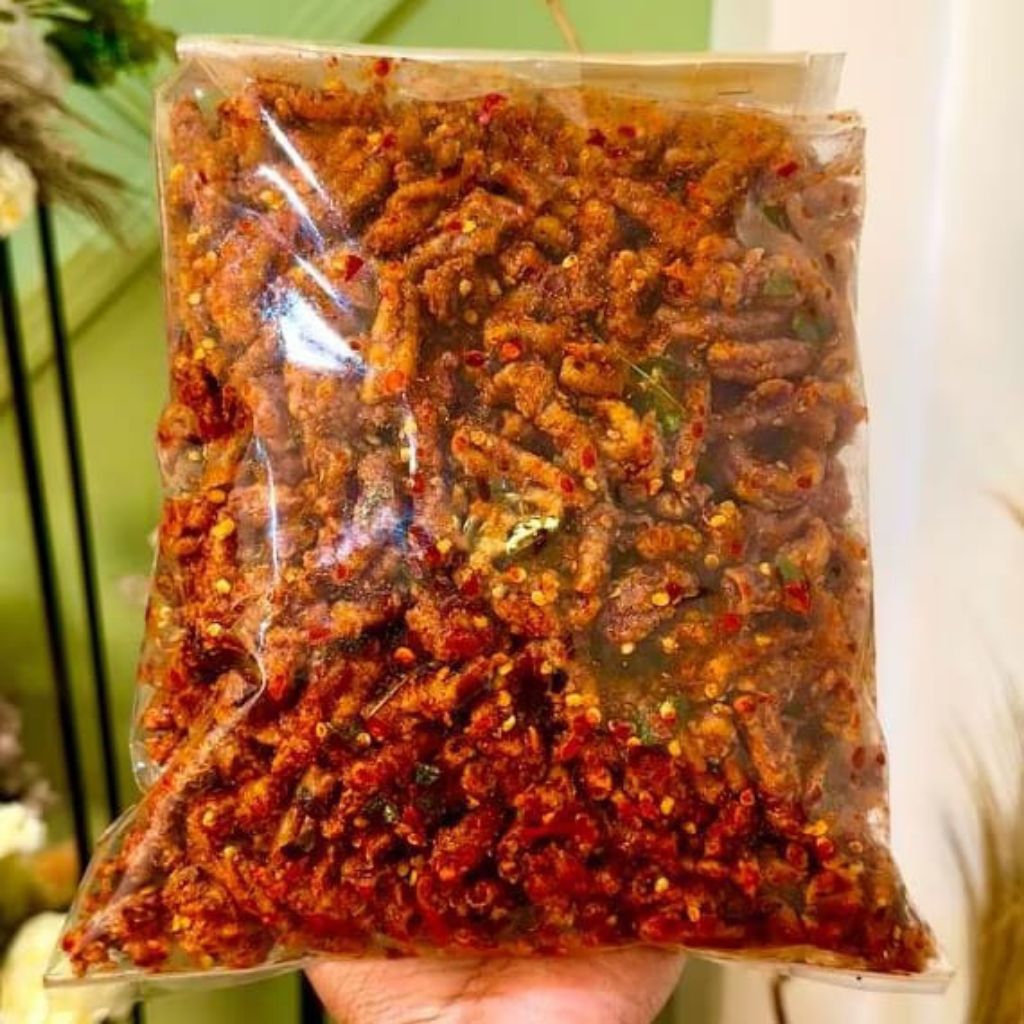 

KRIPIK USUS / USUS KRISPI PEDAS DAUN JERUK 500 GRAM