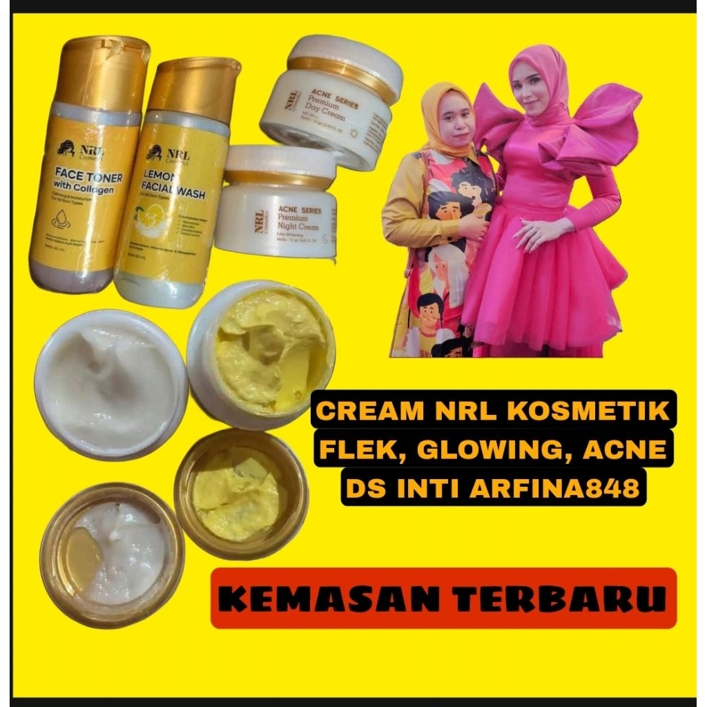 CREAM NRL KOSMETIK, KEMASAN TERBARU, FLEK, GLOWING, ACNE